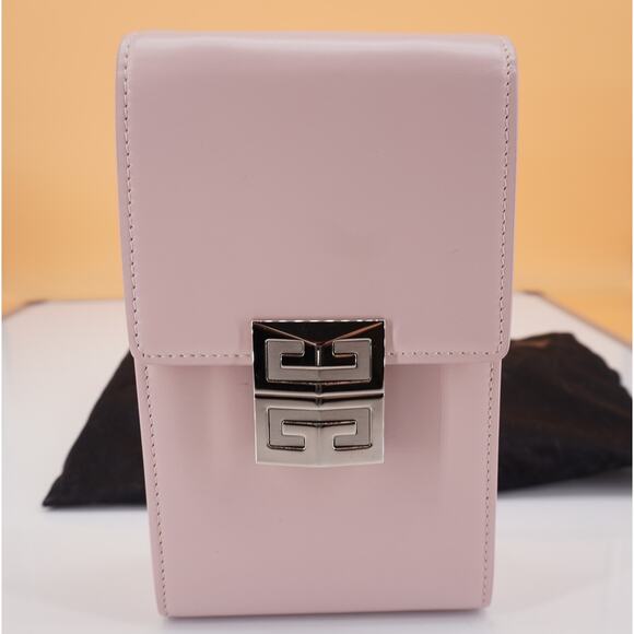 Givenchy Mini 4G Leather Crossbody Leather Box Vertical Bag $990 New Pink - Picture 1 of 10